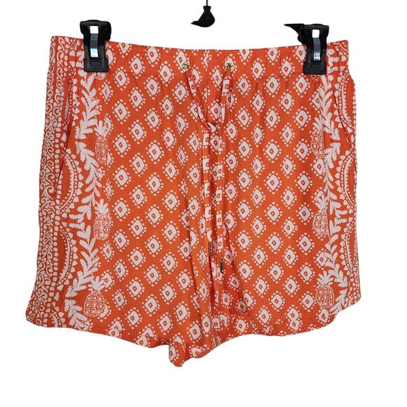 Lilly Pulitzer Croix Shorts Womens Small Flamingo Feather Harbour View Orange - Picture 1 of 9